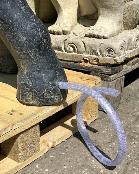 Wasserspeier Elefant aus Stein Groß XXL Teichfigur Gartenfigur 100 cm