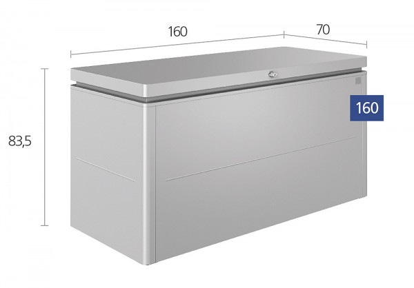 Biohort Loungebox 160 Aufbewahrungsbox 160x70x83,5cm Silber-Metallic