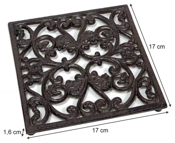 Topfuntersetzer Metall Rechteckig Untersetzer Retro Gusseisen Antik-Stil 17 cm