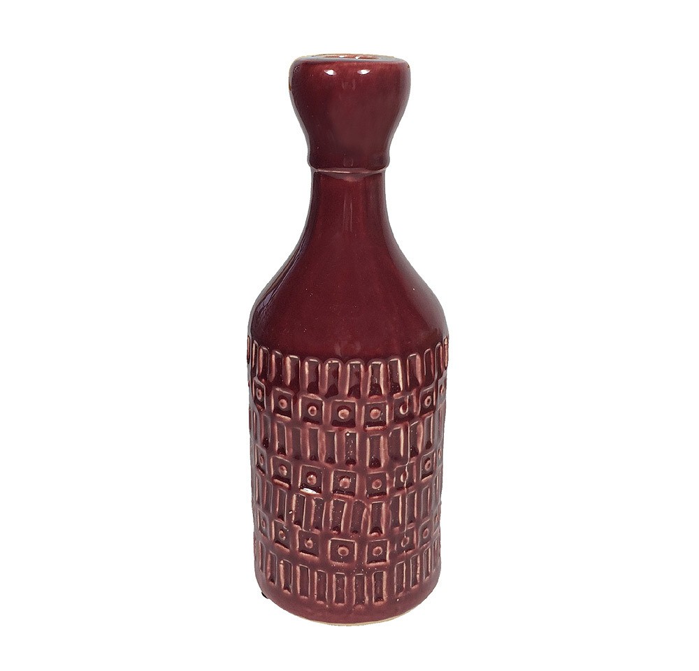 Kerzenhalter Toskana Kerzenständer Keramik Antik-Stil Mediterran Wein-Rot