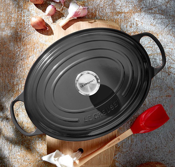 Le Creuset Bräter Signature Oval Gusseisen Schwarz 31cm