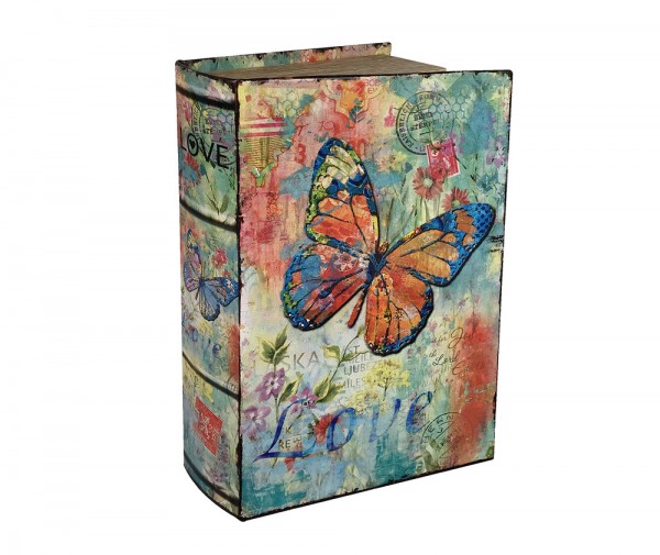 Hohles Buch mit Geheimfach Schmetterling Buchversteck Nostalgie