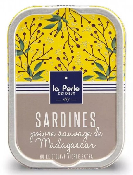 La Perle des Dieux Sardinen mit wildem Pfeffer aus Madagaskar - Dose 115 g