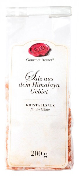 Gourmet Berner Salz vom Fuße des Himalaya Kristallsalz für Salzmühle Beutel 200g