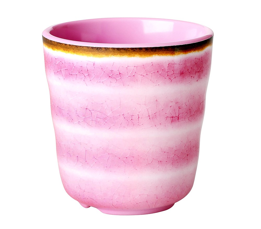 Rice Melamin Becher Swirl Print Pink