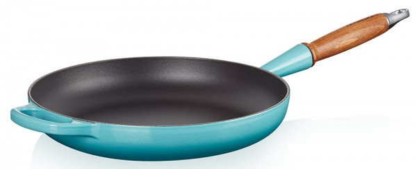 Le Creuset Bratpfanne mit Holzgriff Signature Gusseisen Karibik 28cm