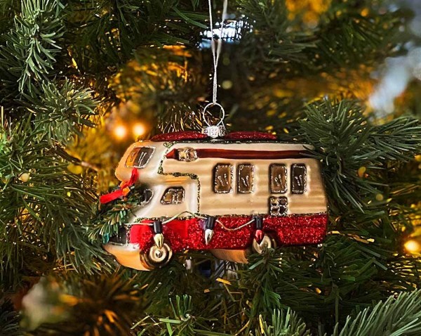 Christbaumschmuck Wohnmobil Camper Echtglas Christbaumanhänger Wohnwagen Camping