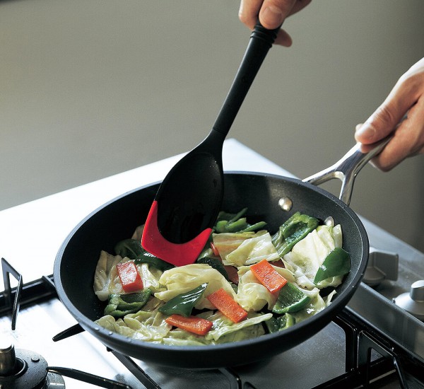 Le Creuset Universallöffel mit Silikon-Einsatz Schwarz/Rot