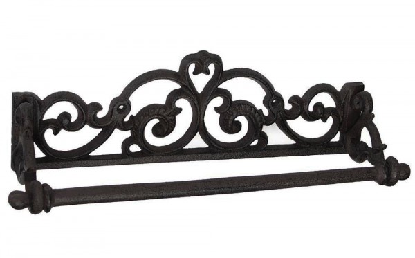 Küchenrollenhalter Landhausstil Nostalgie Antik-Stil Wandmontage Gusseisen Schwarz