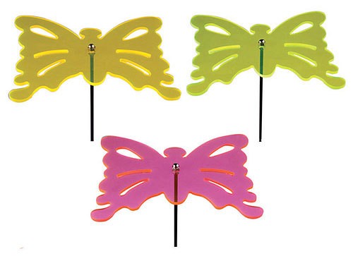 Leuchtendes Gartenstab -Set Schmetterling florierend 3-teilig 95cm