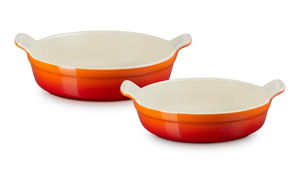 Le Creuset Auflaufformen-Set Tradition Rund Steinzeug Ofenrot 20 + 24cm Le Creuset Auflaufformen-Set Tradition Rund Steinzeug Ofenrot 20 + 24cm