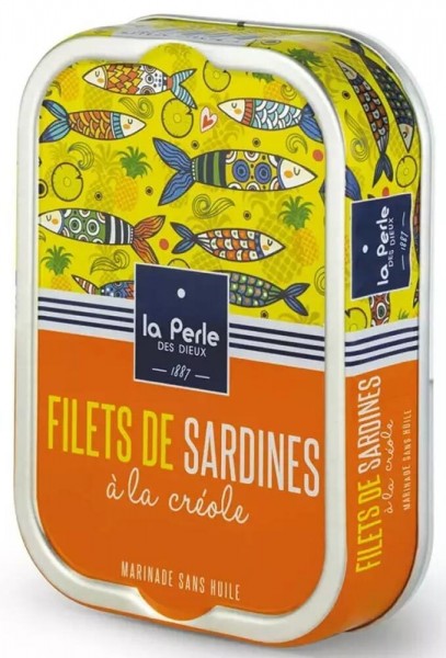 La Perle des Dieux Sardinen-Filets auf kreolische Art - Ohne Öl - Dose 115 g