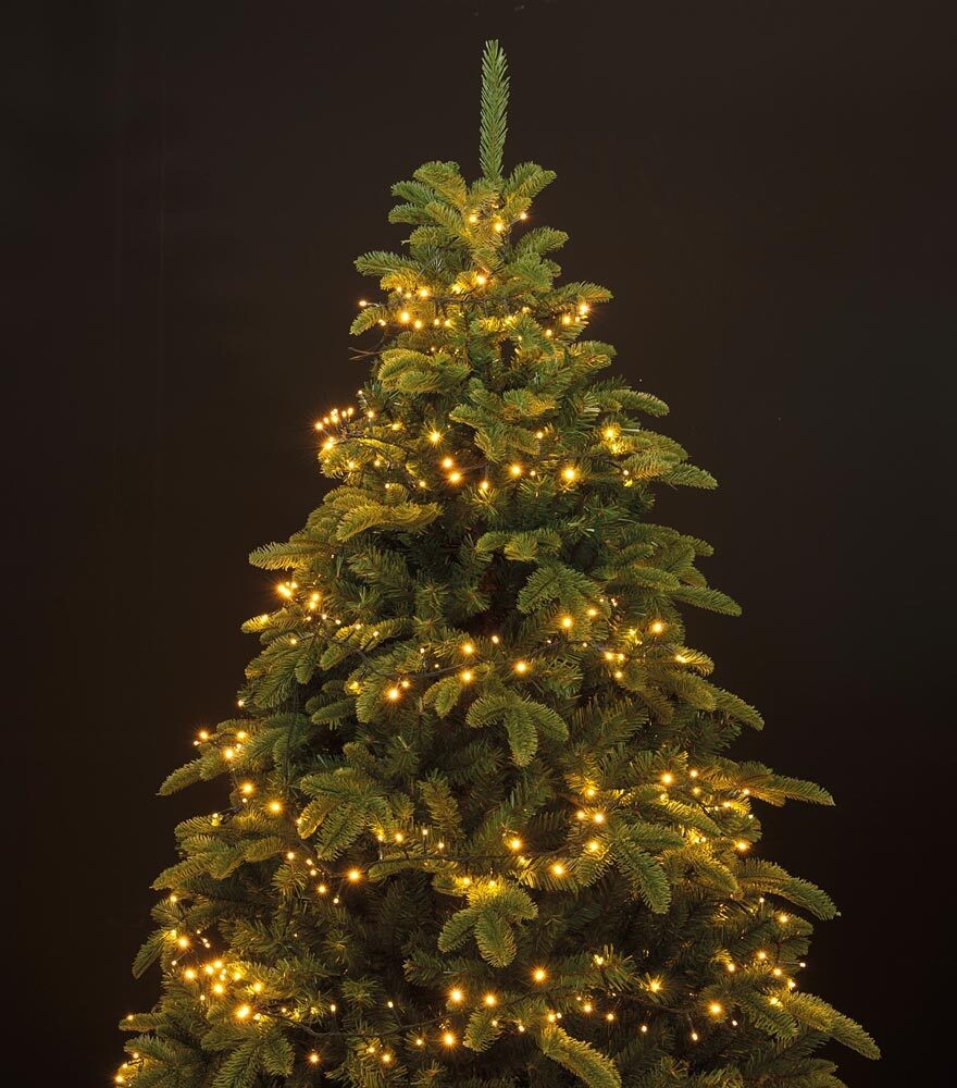 1-2 GLOW Lichterkette Weihnachtsbaum 240cm Warmweiß 880 LED Timer Schnellmontage