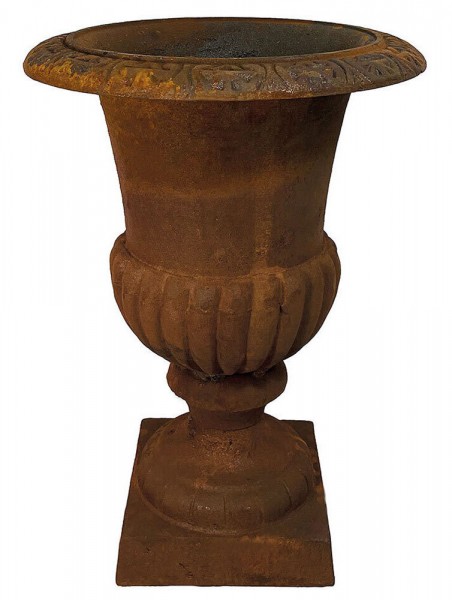 Französische Louvre Vase Groß Gusseisen Schwer Antik-Stil Edel- Rostig 62 cm