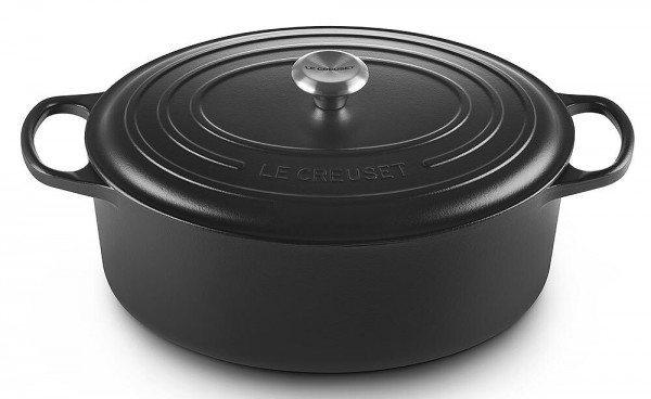 Le Creuset Bräter Signature Oval Gusseisen Schwarz 35cm
