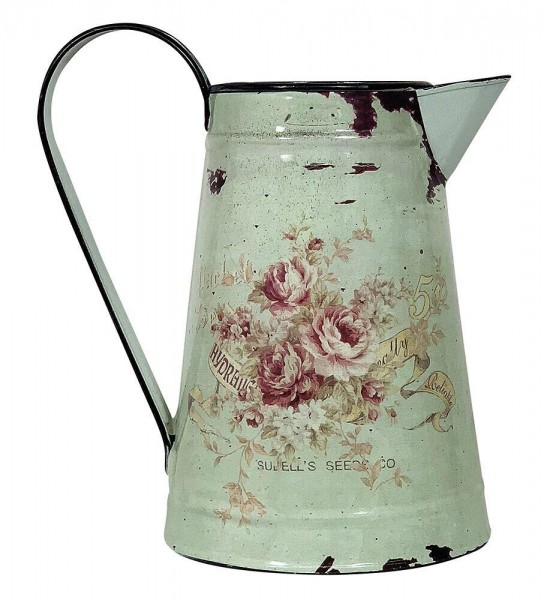 Deko Krug Zink Rose Zinkkrug Gießkanne Zinkkanne Wasserkrug Landhausstil