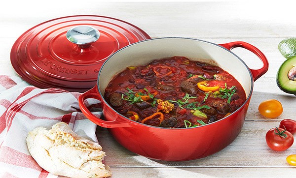 Le Creuset Gourmet-Bräter Signature Rund Gusseisen Kirschrot 30cm