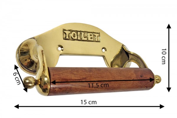 Toilettenpapierhalter Messing Maritim Nostalgie Schiff Holz Antik-Stil