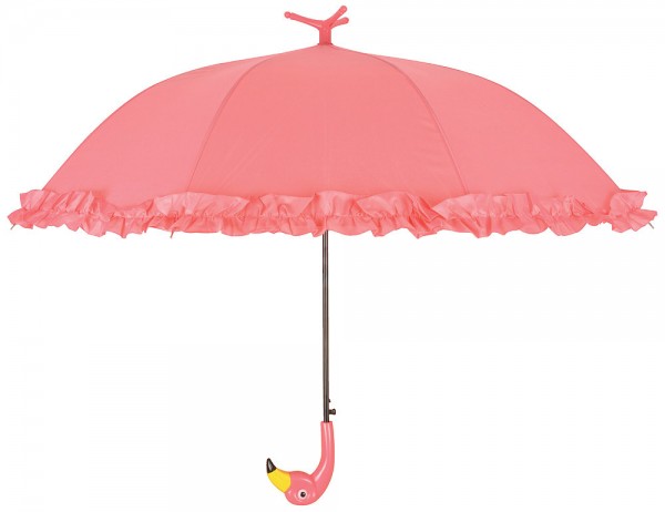Regenschirm Stockschirm Flamingo Pink mit Rüschen