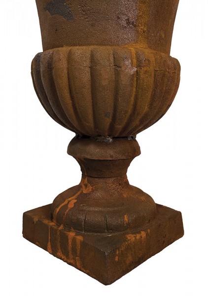 Französische Louvre Vase Groß Gusseisen Schwer Antik-Stil Edel- Rostig 62 cm
