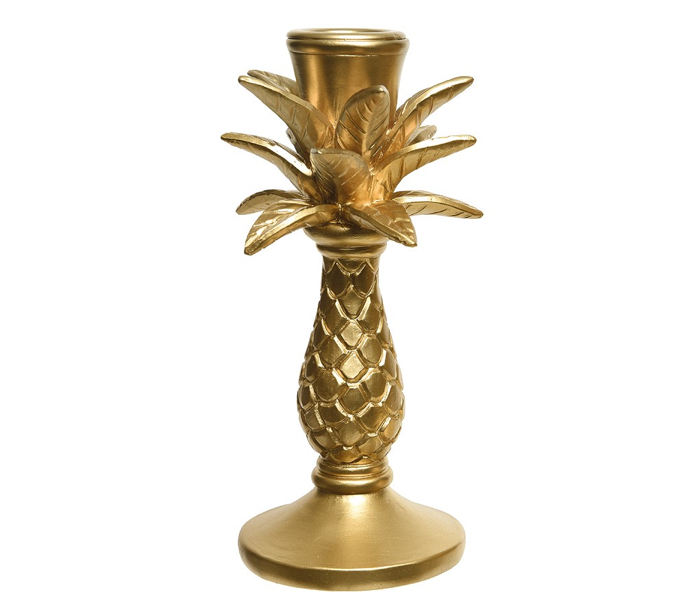 Kerzenhalter Palme gold Kerzenständer 1-flammig Tropen Karibik H 15,5cm