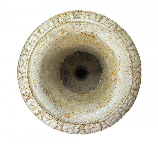 Französische Louvre Vase Amphore Gusseisen Schwer Antik-Stil Weiß 22cm