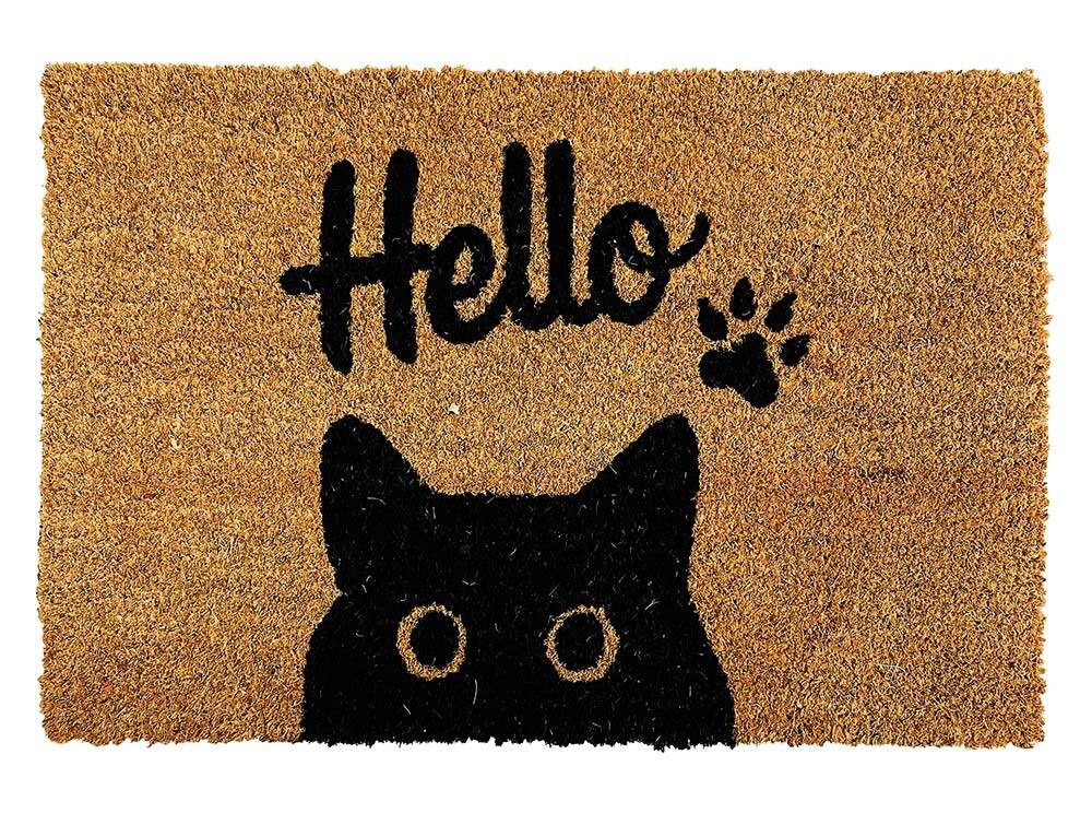 Fußmatte Katze Hello Kokos Fussmatte Fußabtreter Türmatte 60x40cm