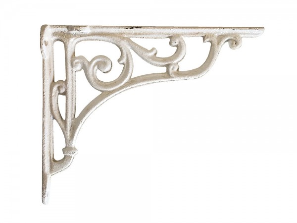 Regalträger Regalhalter Regalwinkel Gusseisen Shabby Antik-Stil Weiß 17x20,5cm