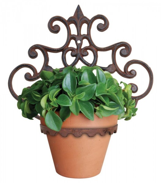 Blumentopfhalter Gusseisen Antik-Braun Pflanzenhalter Wandtopfhalter