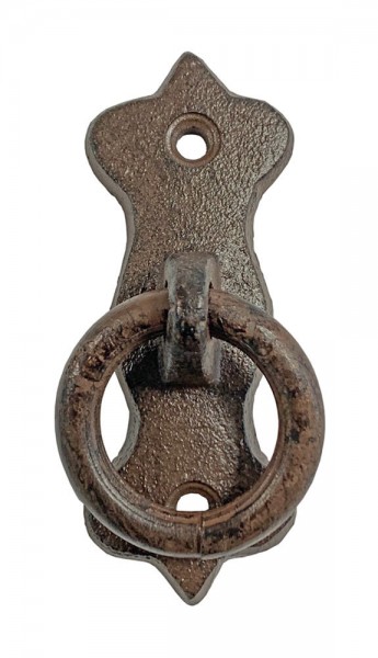 Anbindering Mauerring Befestigungsring Gusseisen Braun Wandring Antik-Stil