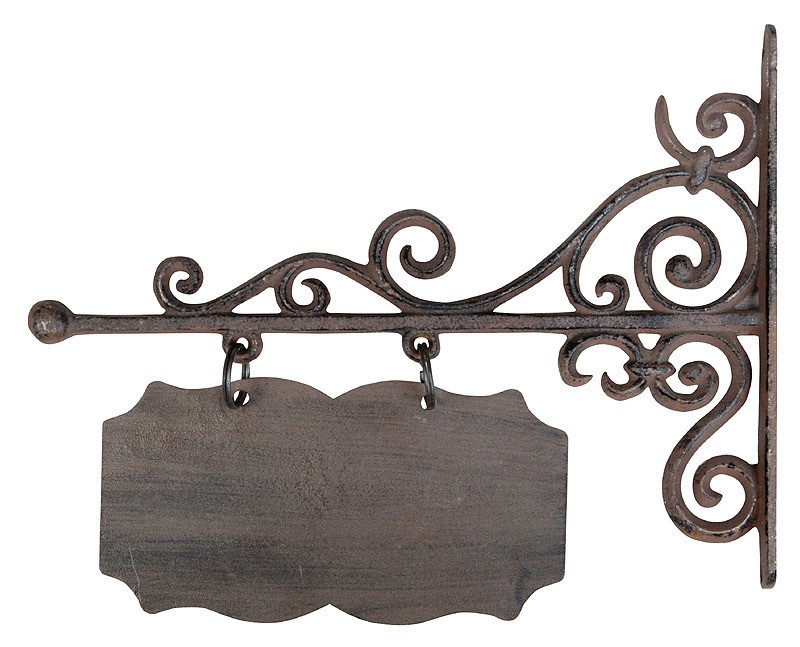 Rustikales Türschild Namenschild Gusseisen Antik-Braun 32cm