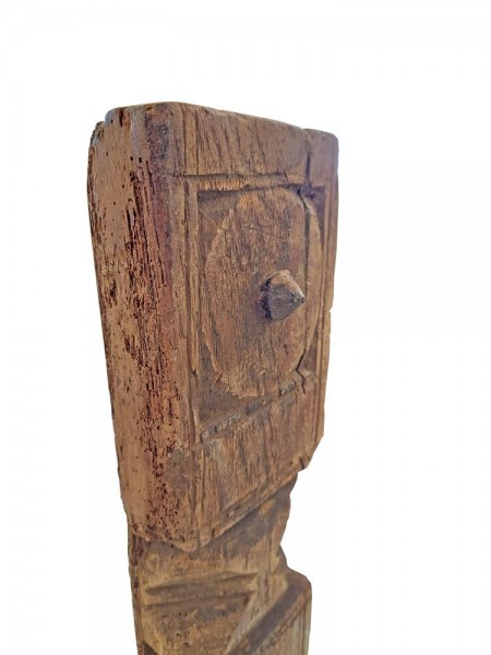 Dekoelement Skulptur auf Ständer Ornament Dekoobjekt Holzobjekt Vintage 55 cm