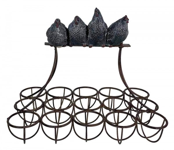 Eierhalter Gusseisen Braun Hühner Eierständer Vintage-Stil Eierkorb Antik-Stil