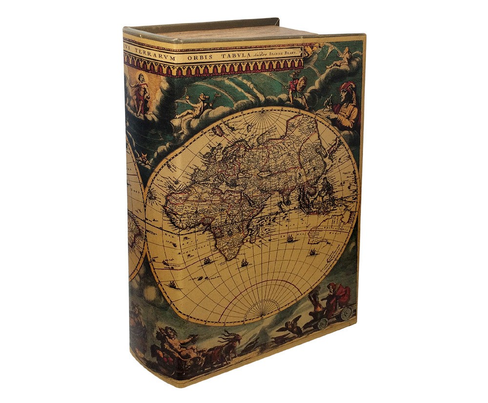 Hohles Buch Geheimfach Buchversteck Atlas Weltkarte Antik-Stil 26cm Hohles Buch Geheimfach Buchversteck Atlas Weltkarte Antik-Stil 26cm
