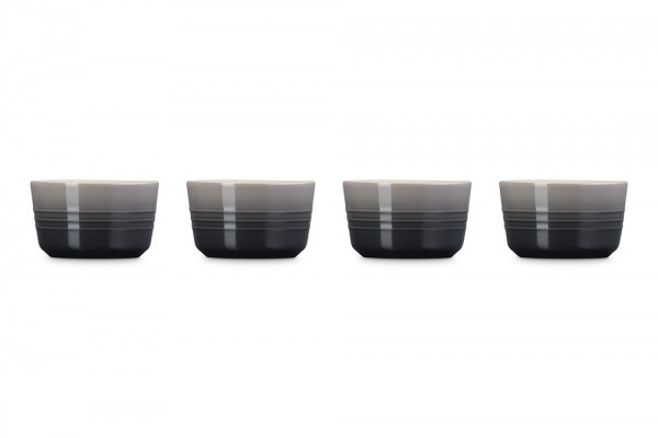 Le Creuset Förmchen 4er-Set Steinzeug Flint Grau 100ml