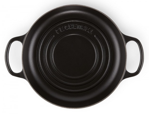Le Creuset Brotbräter Rund Gusseisen Schwarz matt 24cm