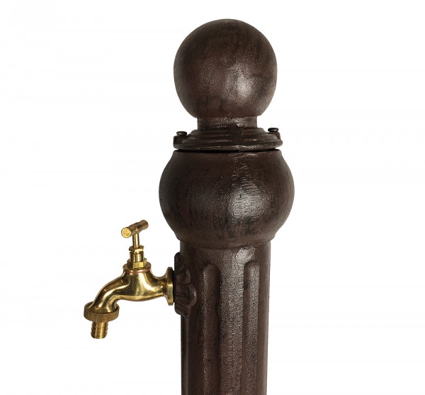 Wasserzapfsäule Wasserzapfstelle für Garten Standbrunnen Antik-Stil Braun 85cm