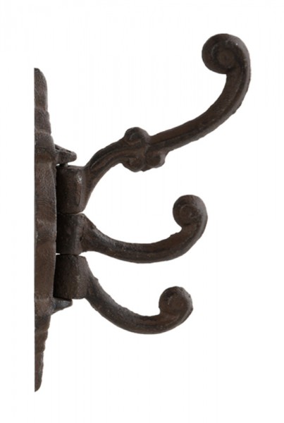 Wandgarderobe Nostalgie schwenkbar Garderobenhaken Gusseisen Braun 13cm
