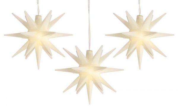 Weihnachtssterne Beleuchtet 3 Stück LED Stern Außen Innen zum Hängen Timer 12cm