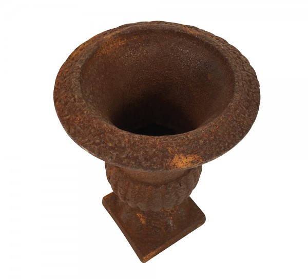 Französische Louvre Vase Amphore Gusseisen Schwer Antik-Stil Edel- Rostig 20 cm