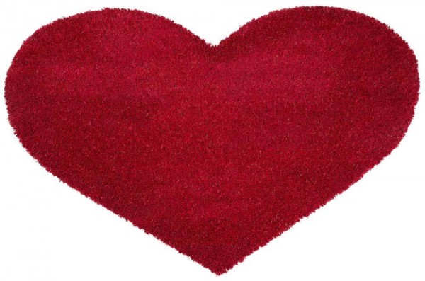 Fußmatte Herz Rot Kokosfaser Fußabtreter Love Eingang Herzform 60 x 40 cm