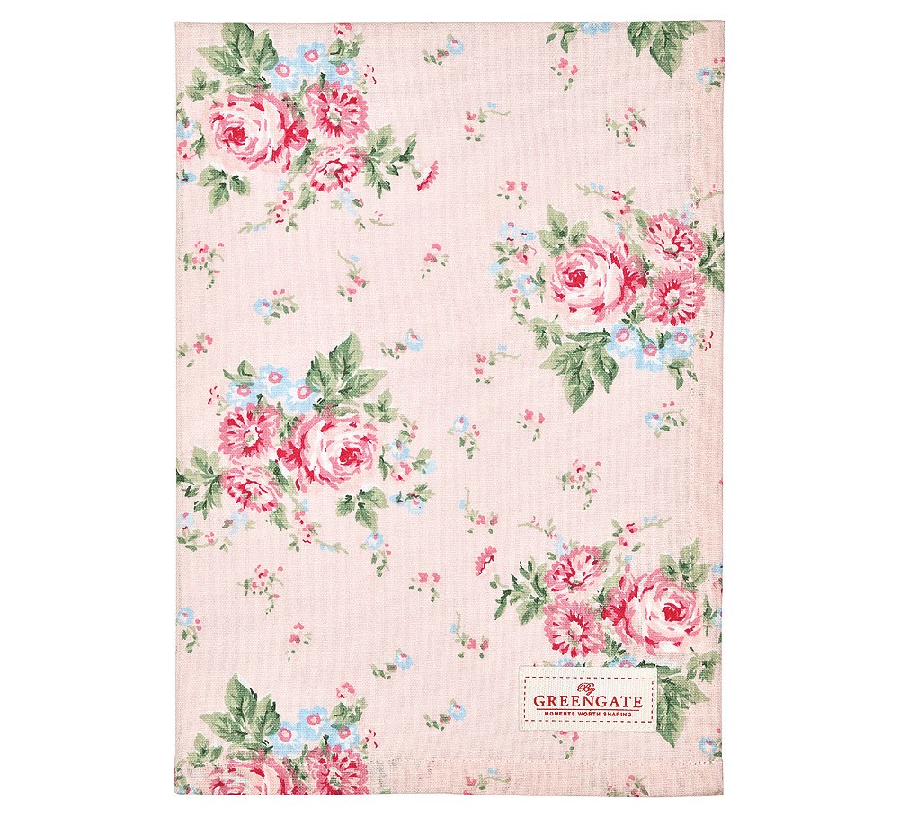 Greengate Geschirrtuch Marley Pale Pink Blumen Rosa 50 x 70 cm