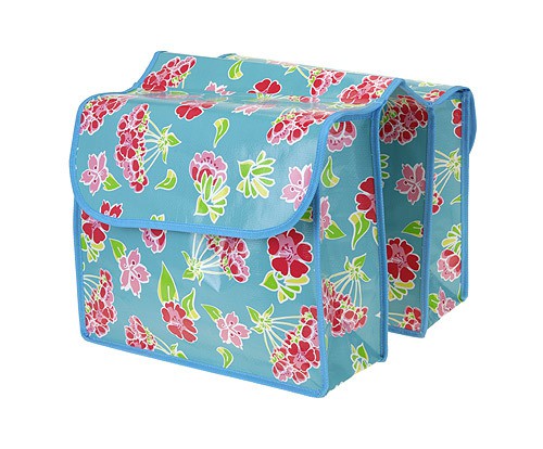 Tolle Bunte Fahrradtasche Doppelt Blumenmuster Blau Tolle Bunte Fahrradtasche Doppelt Blumenmuster Blau