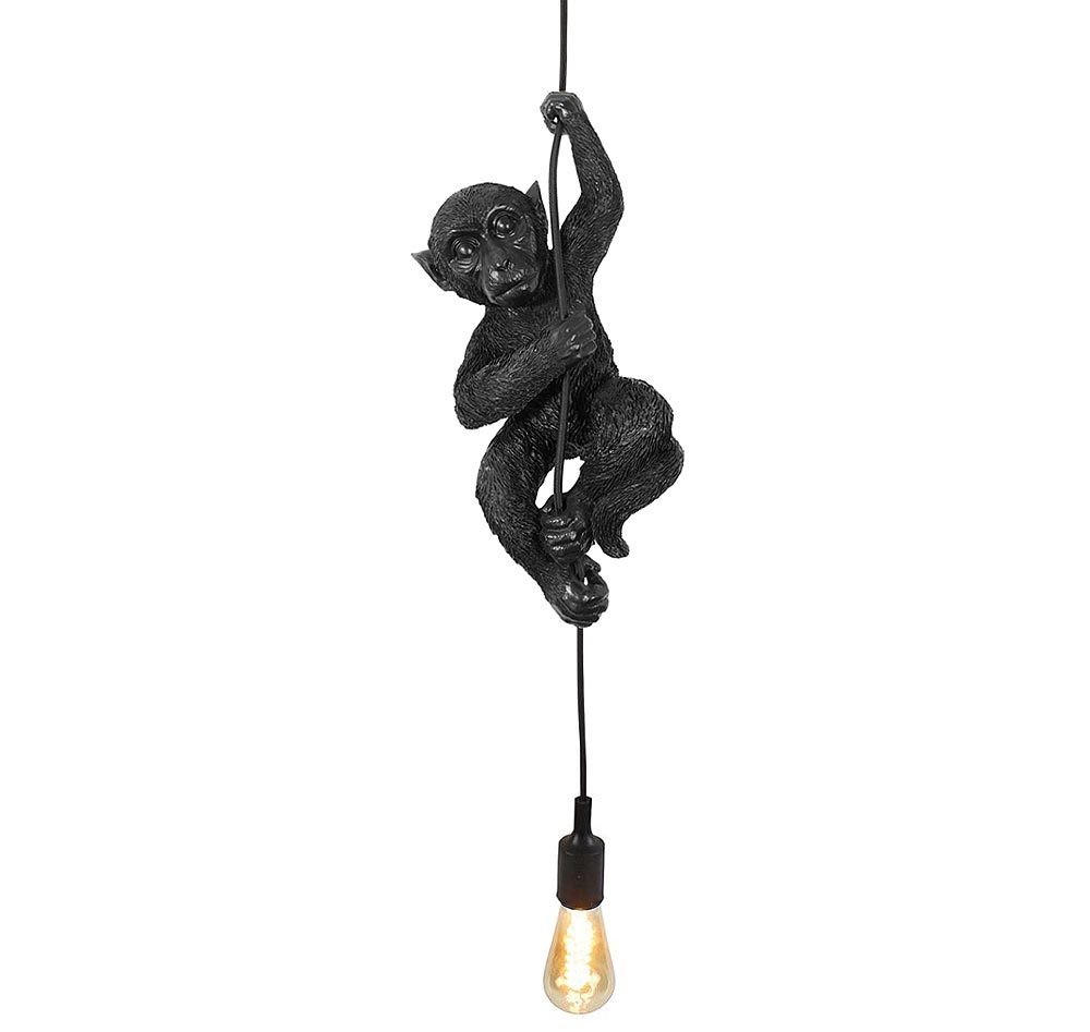 Lampe Affe hängend am Seil Hängelampe Monkey Pendelleuchte Vintage Dschungel