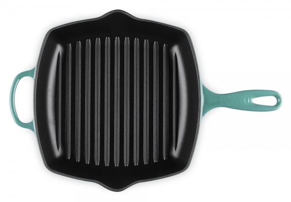 Le Creuset Grillpfanne Quadratisch Signature Gusseisen Bleu Riviera Blau 26cm