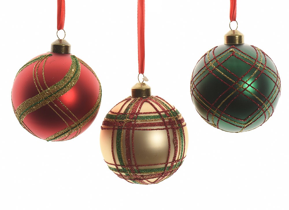 Christbaumkugeln Schottenmuster 12 Stück Weihnachtsbaumkugeln Echt Glas Christbaumkugeln Schottenmuster 12 Stück Weihnachtsbaumkugeln Echt Glas