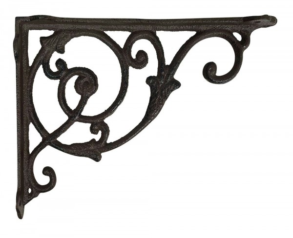 Regalträger Jugendstil Regalhalter Regalwinkel Gusseisen Antik Braun 18x22cm