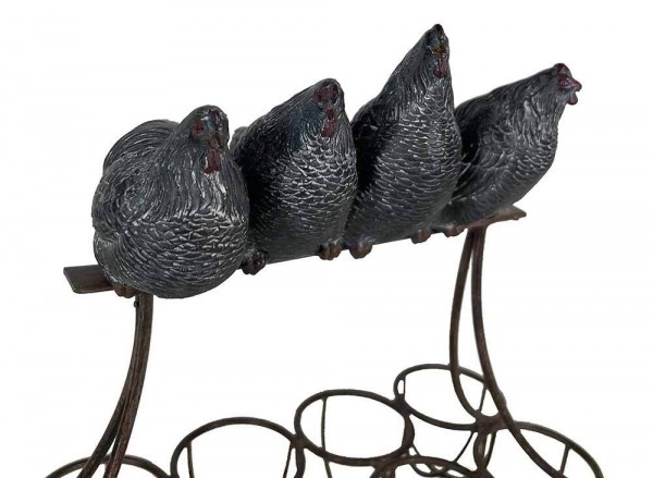 Eierhalter Gusseisen Braun Hühner Eierständer Vintage-Stil Eierkorb Antik-Stil