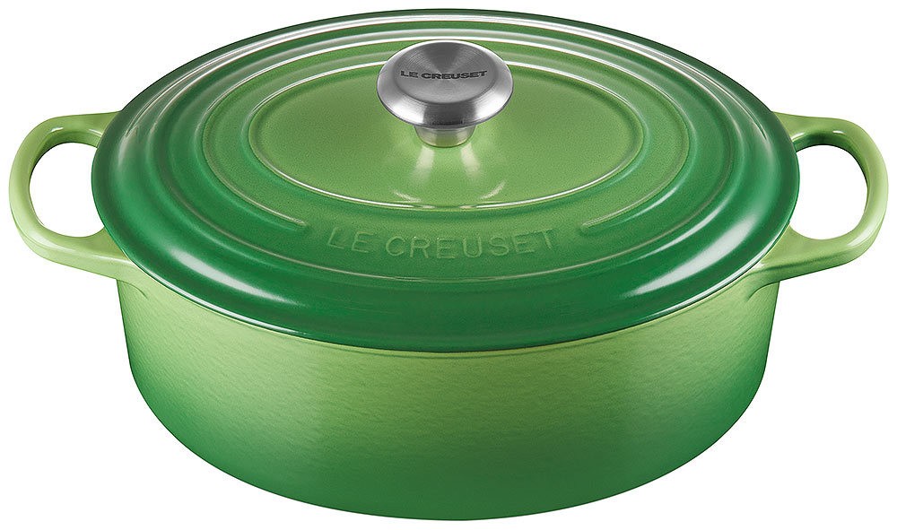 Le Creuset Bräter Signature Oval Gusseisen Bamboo Green
