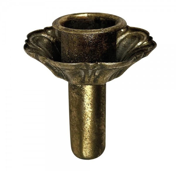 Vase Glas mit Kerzenhalteraufsatz Gold Flaschenaufsatz Vintage Dekovase